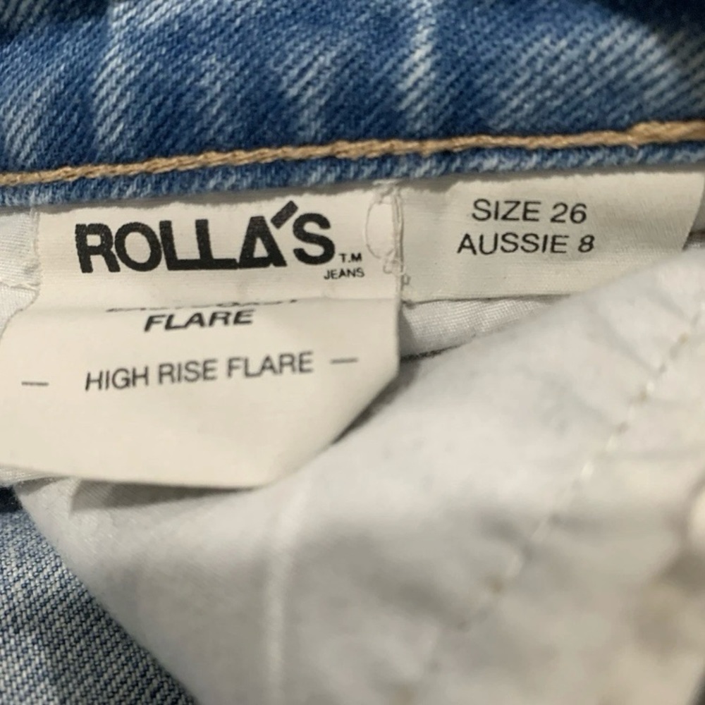 ROLLA’s Eastcoast High Rise Flare Jeans in Lightwash Blue Denim Size 26 - Picture 4 of 8